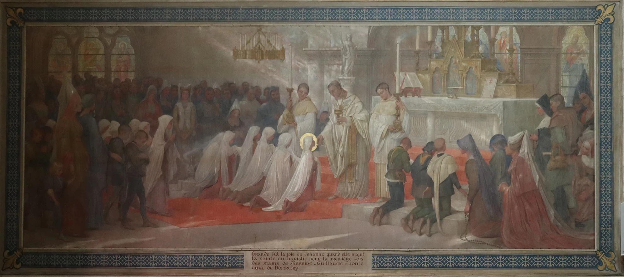 Vita di Giovanna d'Arco - Pittura murale all'interno della basilica Bois Chenu a Domrémy, la, Pucelle 1